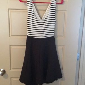 Double zero brand black and white striped dress